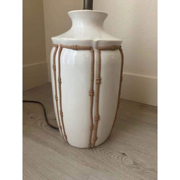 Vintage Hollywood Regency Mid Century Palm Beach Faux Bamboo Icing Lamp - Picture 5 of 5